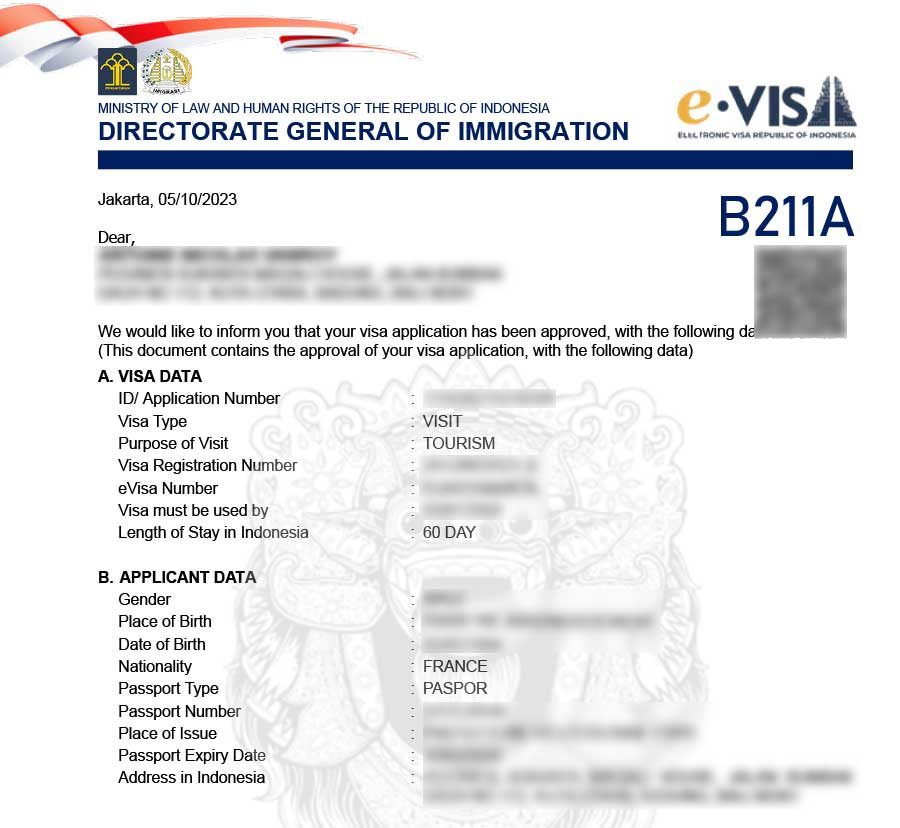 visa-b211a-touriste-indonesie
